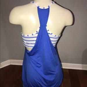 Lululemon No-Limits tank- blue striped 6-8